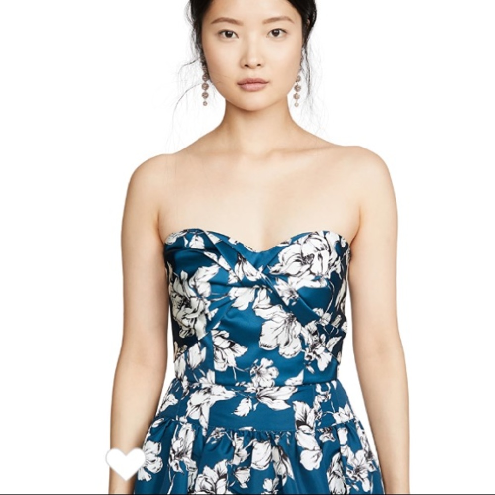 AMUR ONA Strapless Floral Print satin Bustier Top Sz.XXS